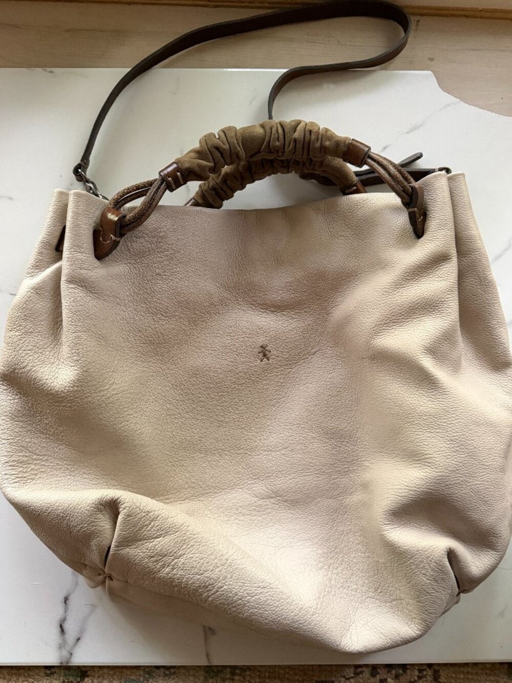 Henry Beguelin Cream Leather Purse Bag